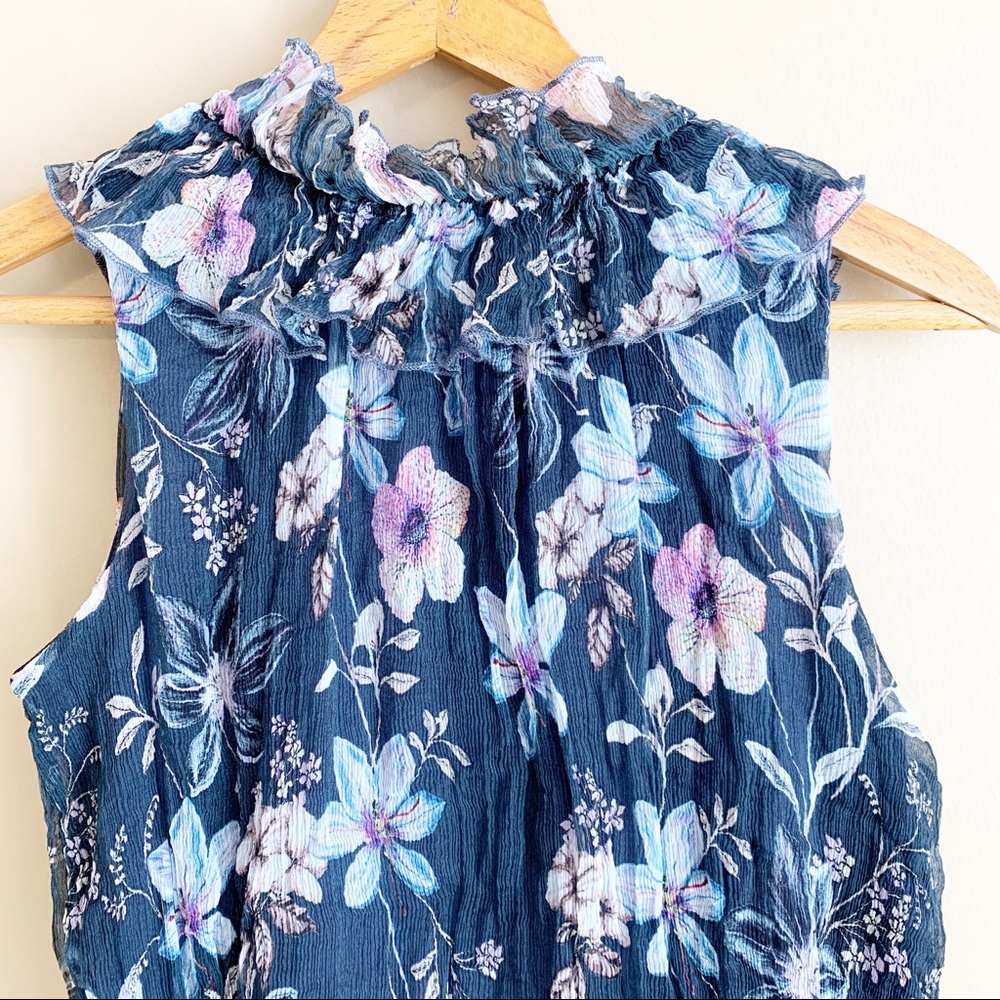 JOHNNY WAS silk ruffle sleeveless top size XS floral - Picture 6 of 12
